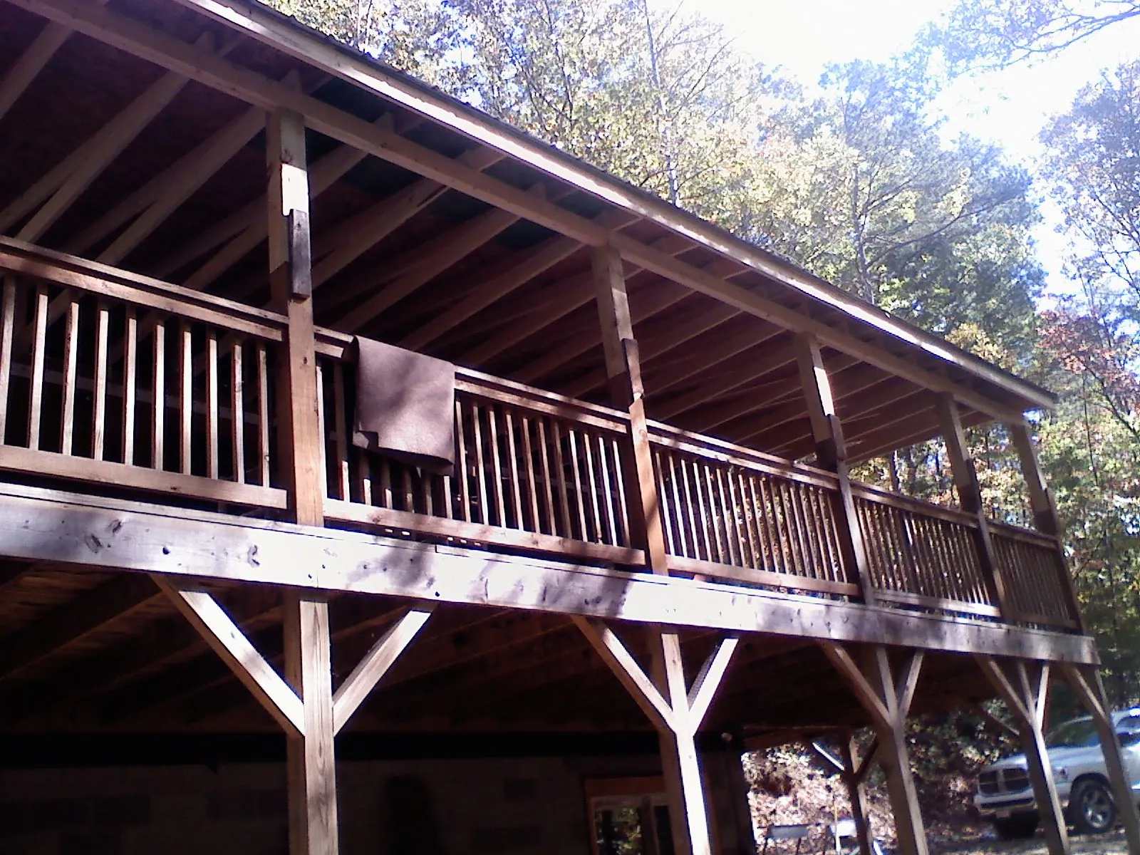 Timber framing under a new elevated porch and deck — Roof Leak Repair in Frostburg by Roofing Brothers